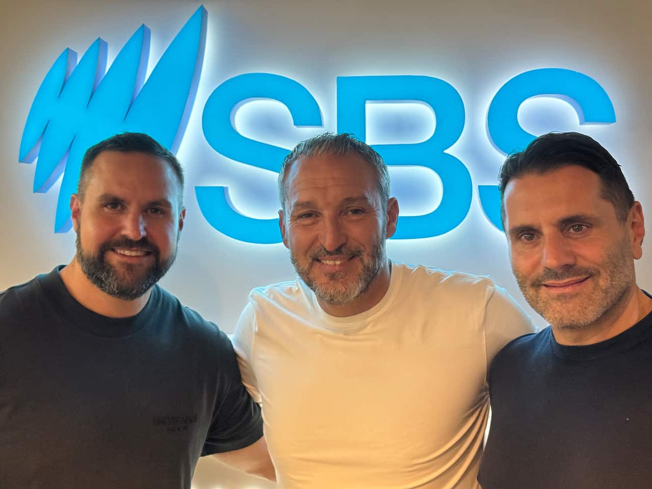 Il neo-presidente del Messina Justin Davis, con l'ex - Campione del Mondo Gianluca Zambrotta e il partner di Racing Group Morris Pagniello.