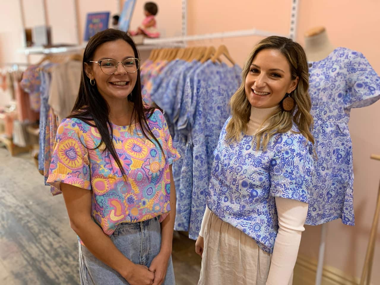 Corina with a customer at the North Melbourne popup