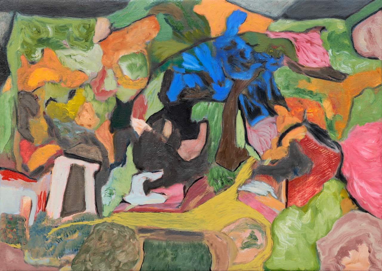 Blue Tree, 2022, Oel auf Leinwand, 50 x 70 cm