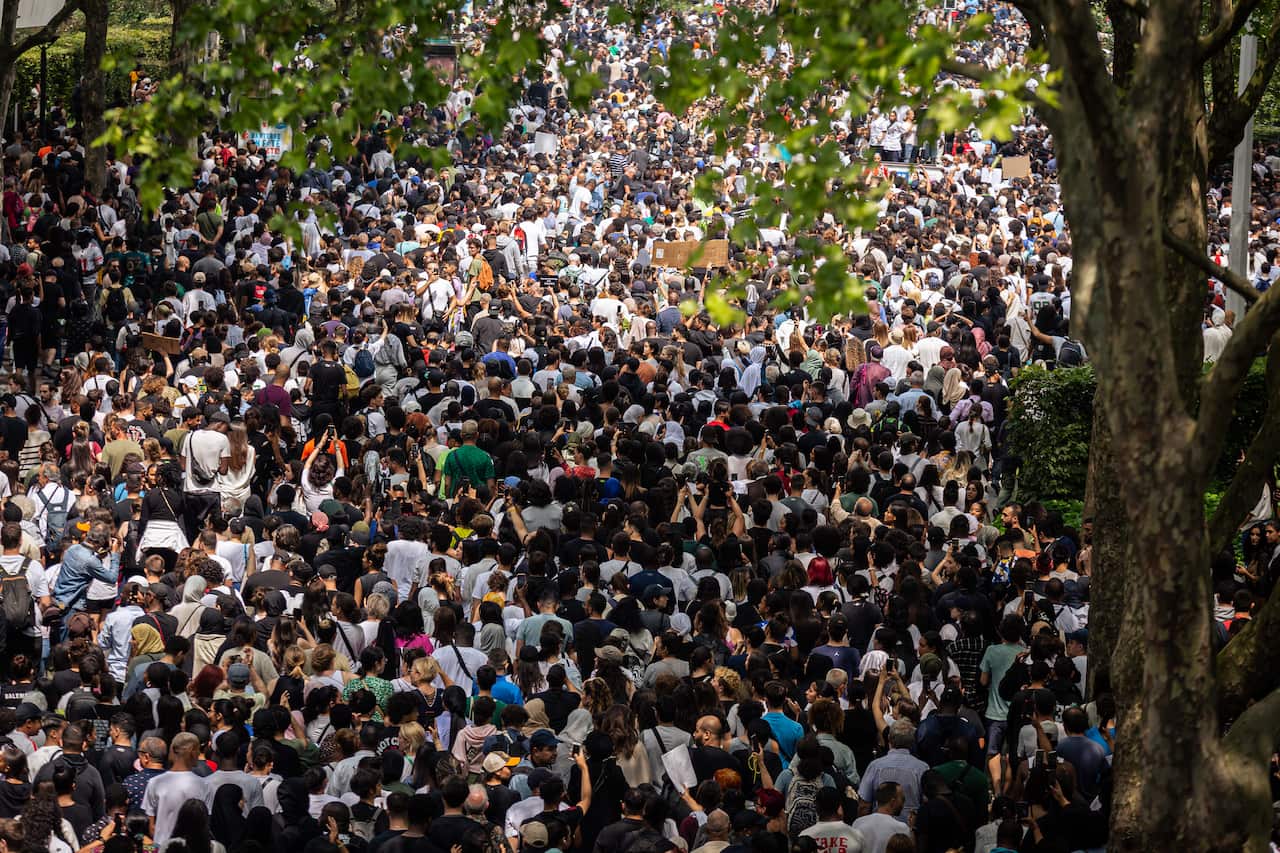 A very large crowd of people.