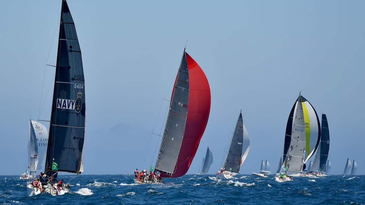 Yachts are seen leaving Sydney Harbour during the Sydney Hobart Yacht Race 2022 in Sydney Harbour, Monday, December 26, 2022.jpg