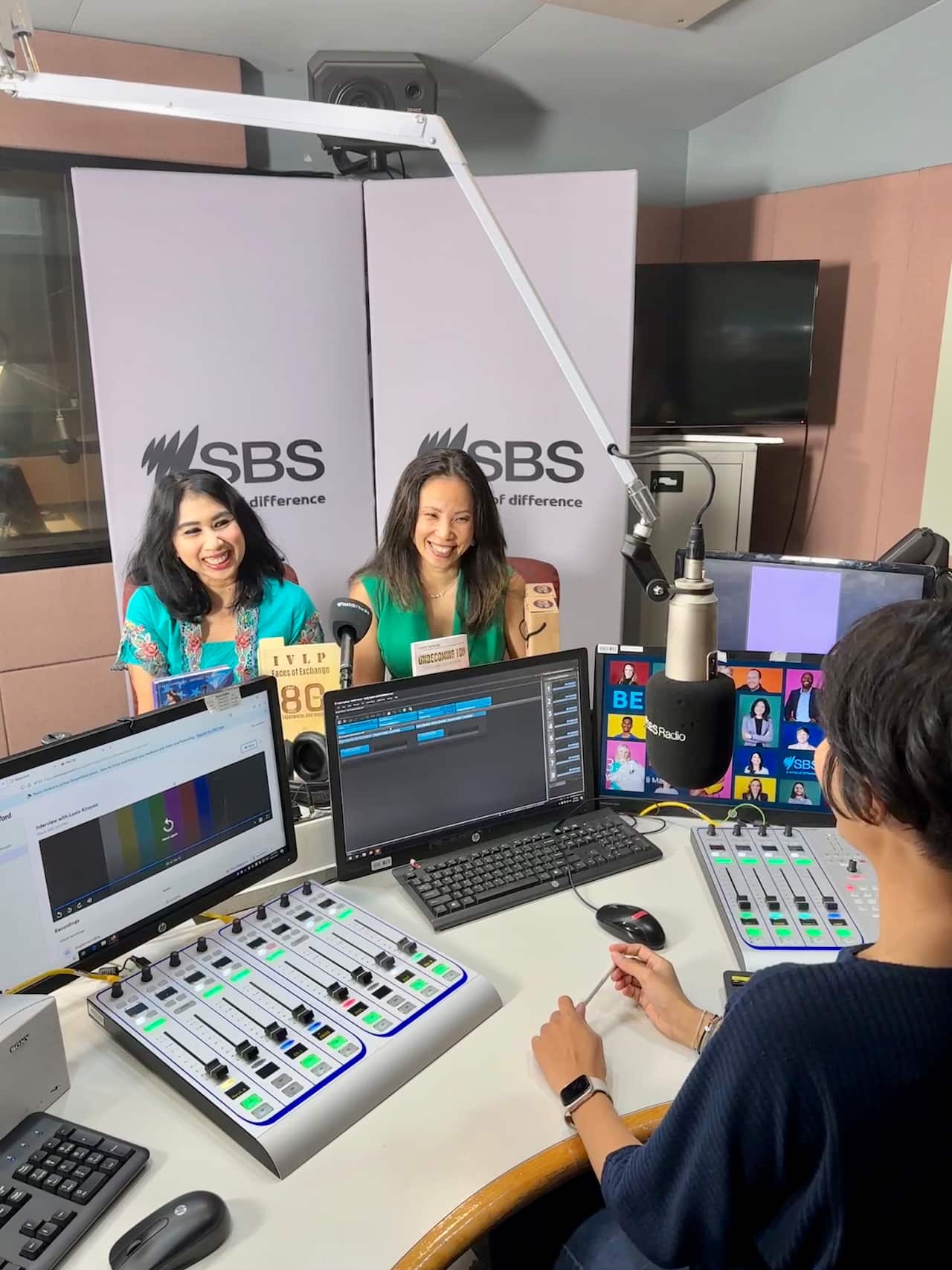 Lusia Kiroyan and Yuliana Francie (R) at SBS Radio studio