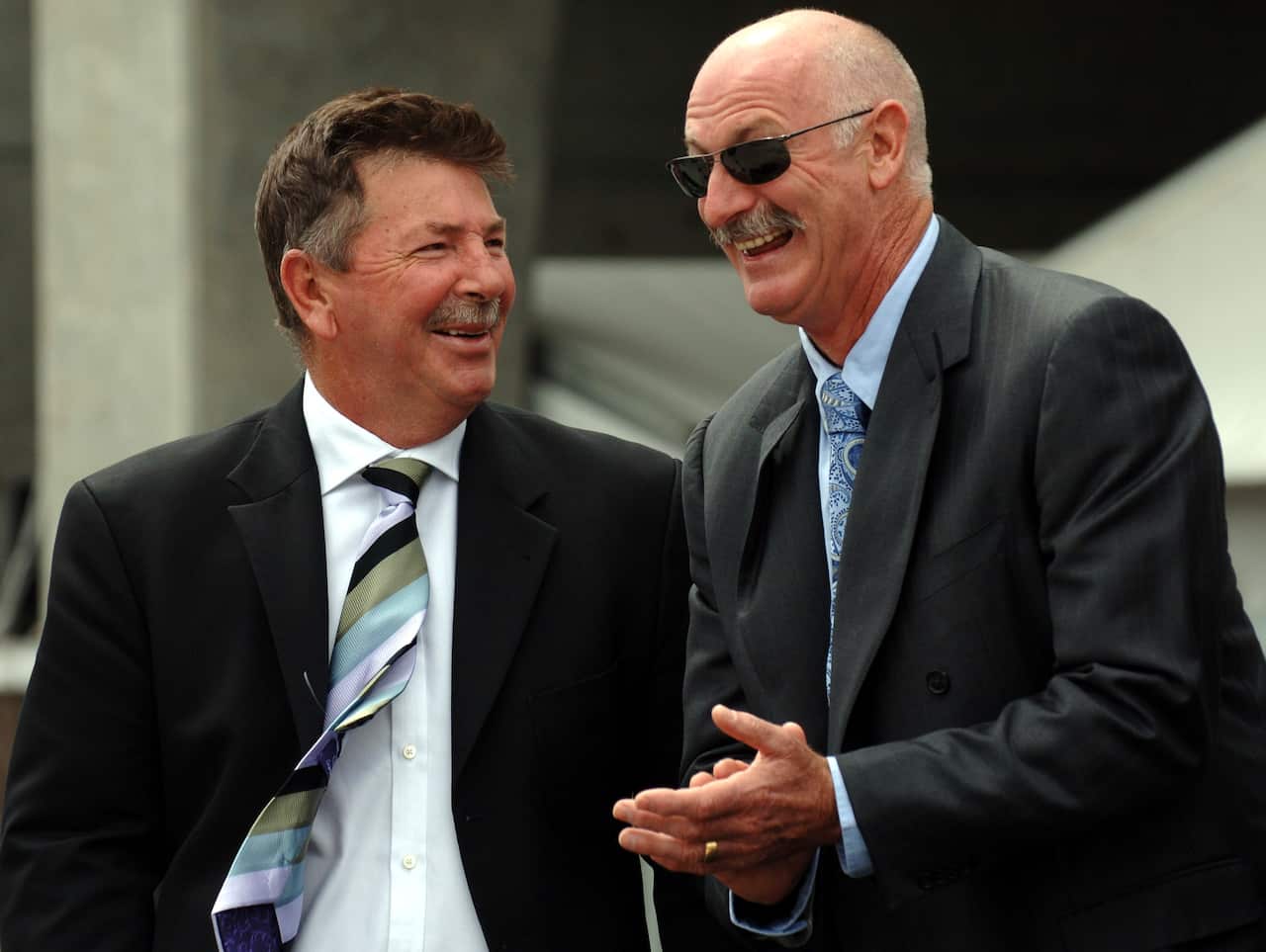Rod Marsh (left) with fellow cricket legend Dennis Lillee (right) in 2006.