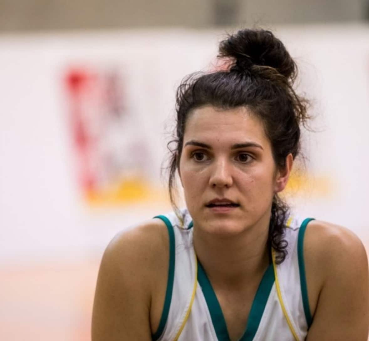 A close up of Ella Sablijak competing