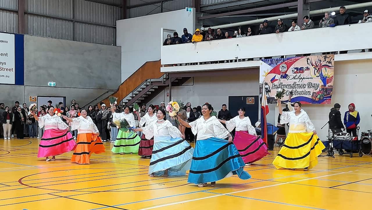 Agnes Cabe on stage Filipino folk dance.jpg