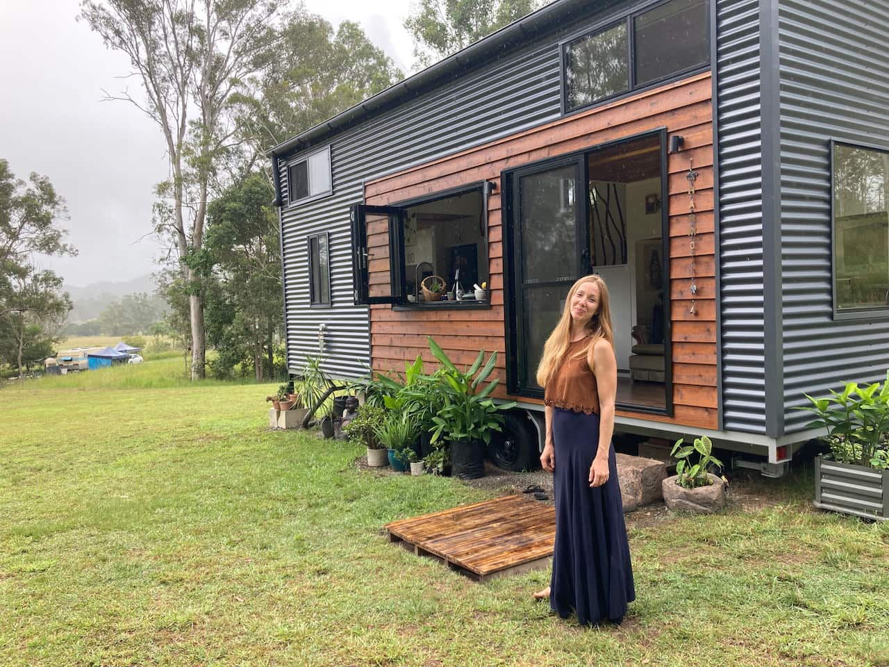 Angela and her tiny home in the Sunshine Coast hinterland