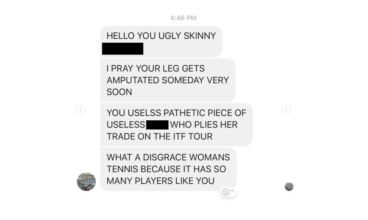 Screenshot of an abusive Instagram message