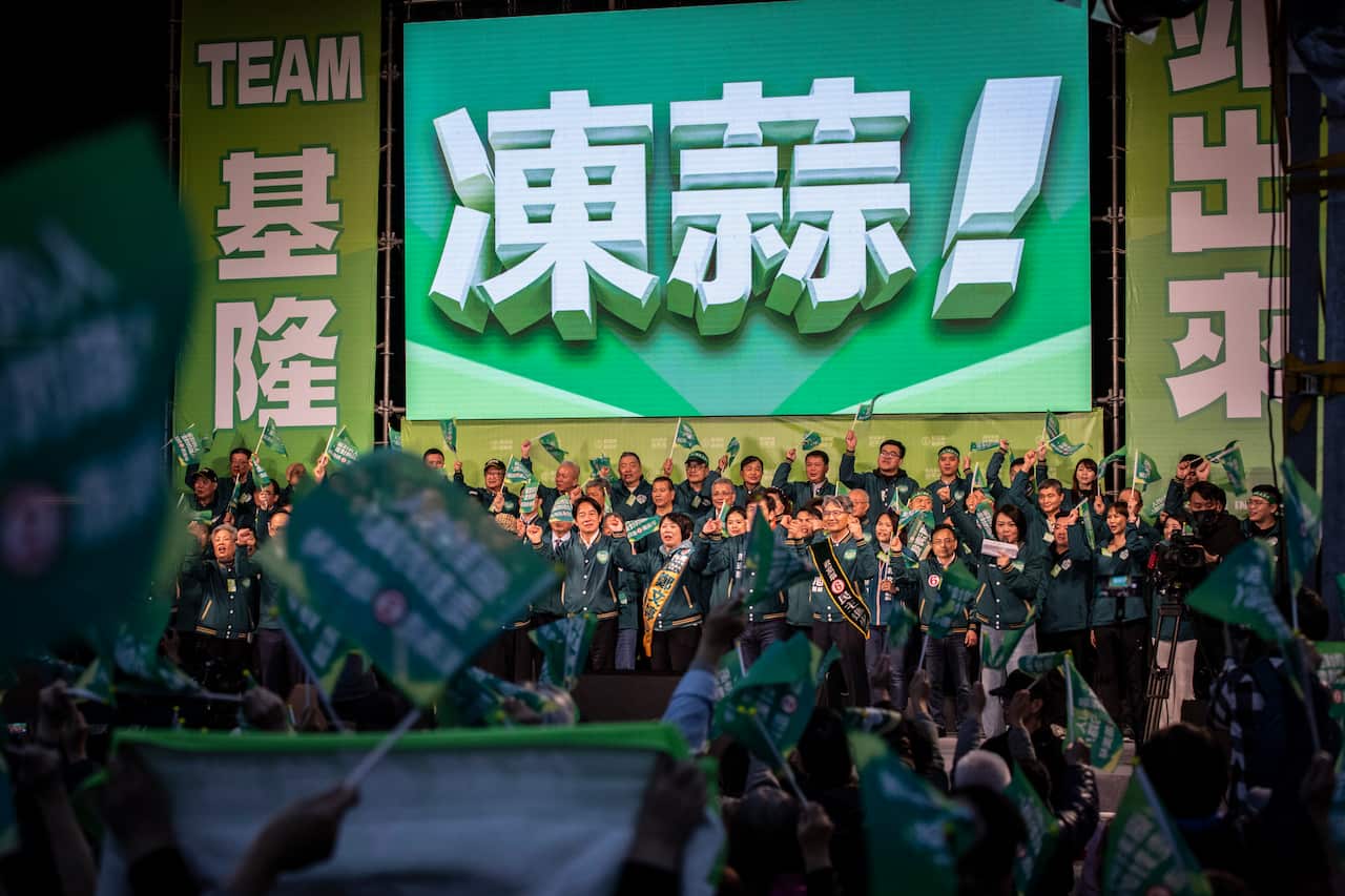 Taiwan: DPP Presidential Election Rally in Keelung
