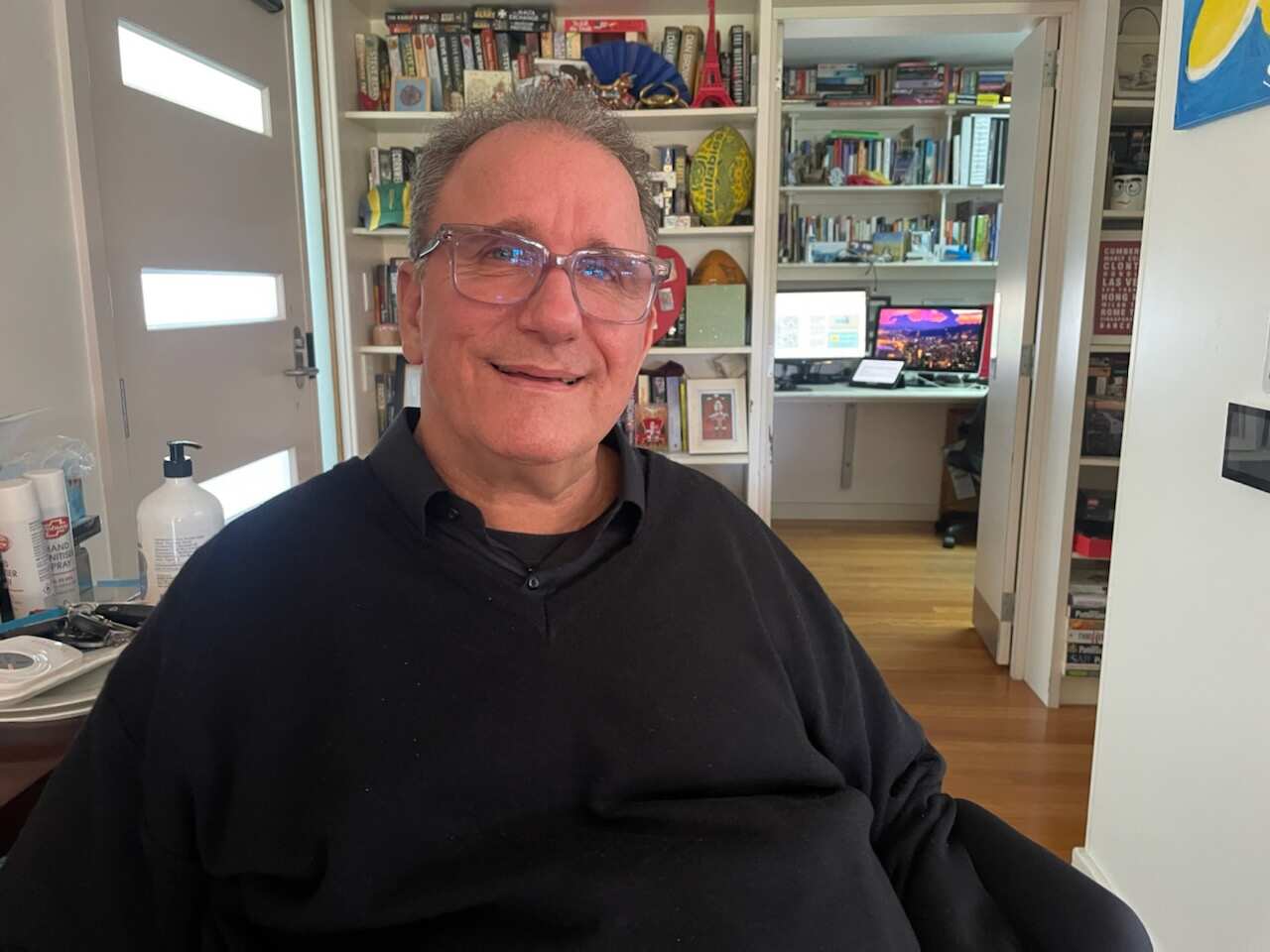 A man sitting in a room