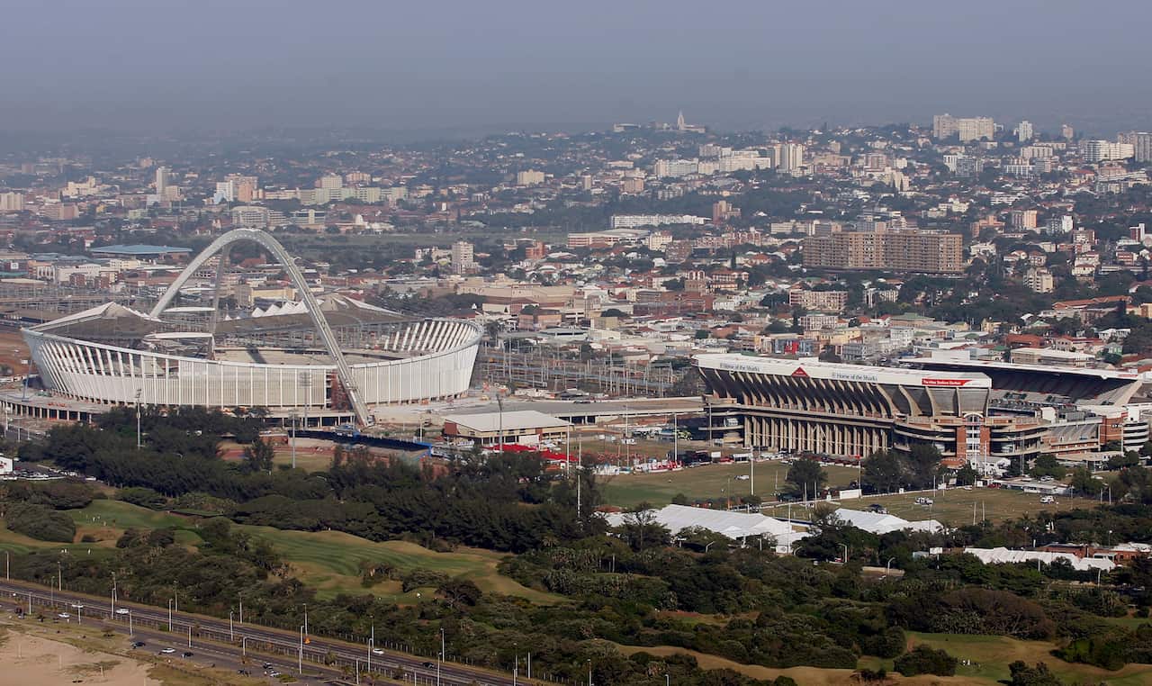 A landscape view of a city.