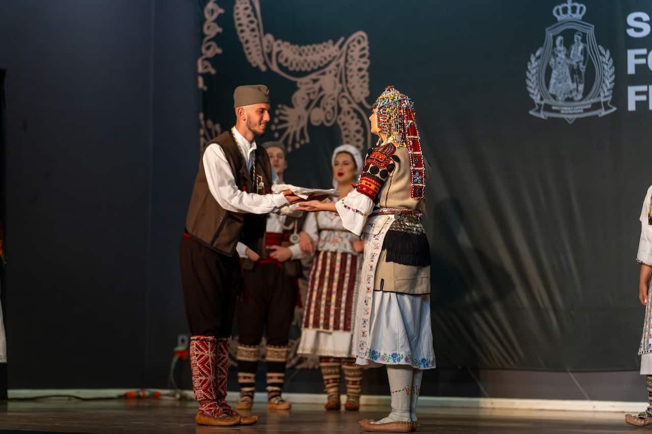 Ravna Gora ensemble and Folkloric group Karadjordje perform traditional Serbian dances during the opening night of the Serbian Folkloric Festival