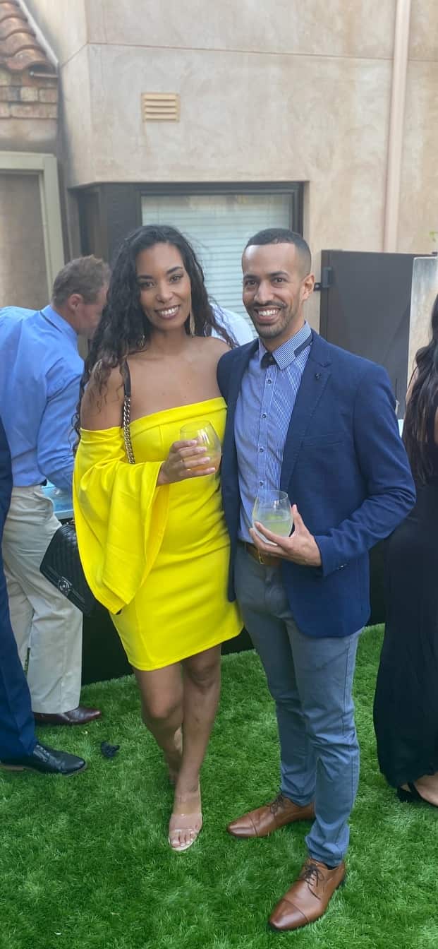 Siham at a formal event with her husband.