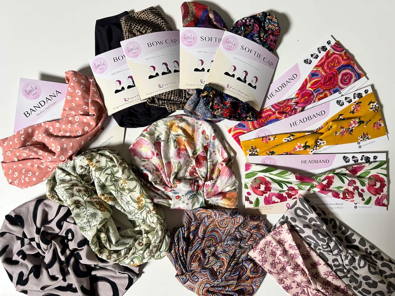 Headbands, soft caps and bandanas