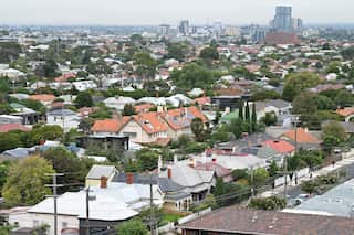 A view of rows of housing