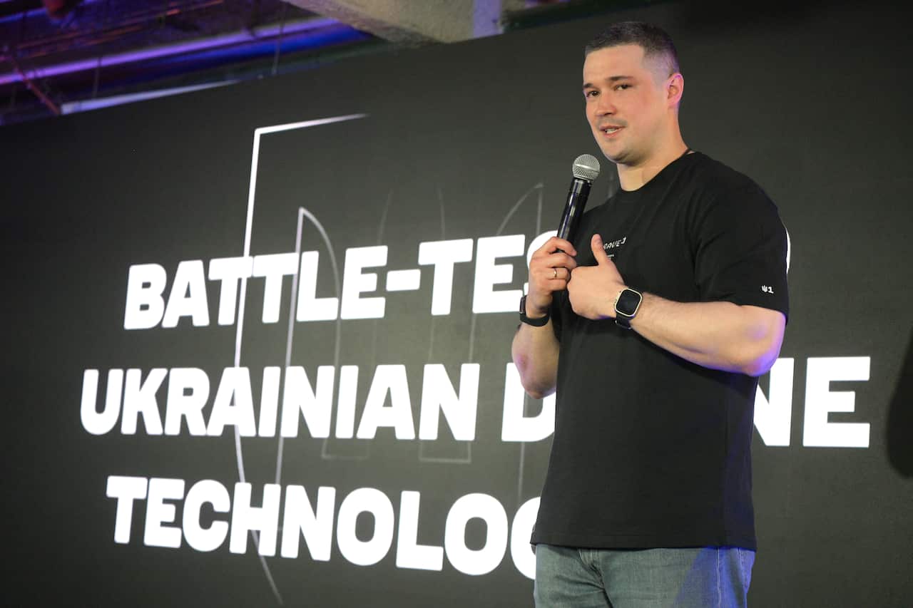 Briefing of former Ukrainian Defence Minister Mykhailo Fedorov in Kyiv