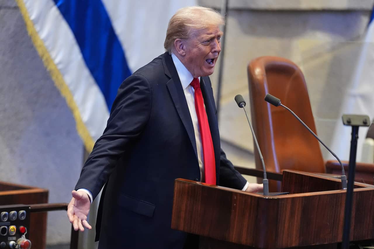 President Donald Trump speaks to the Knesset, Israel's parliament