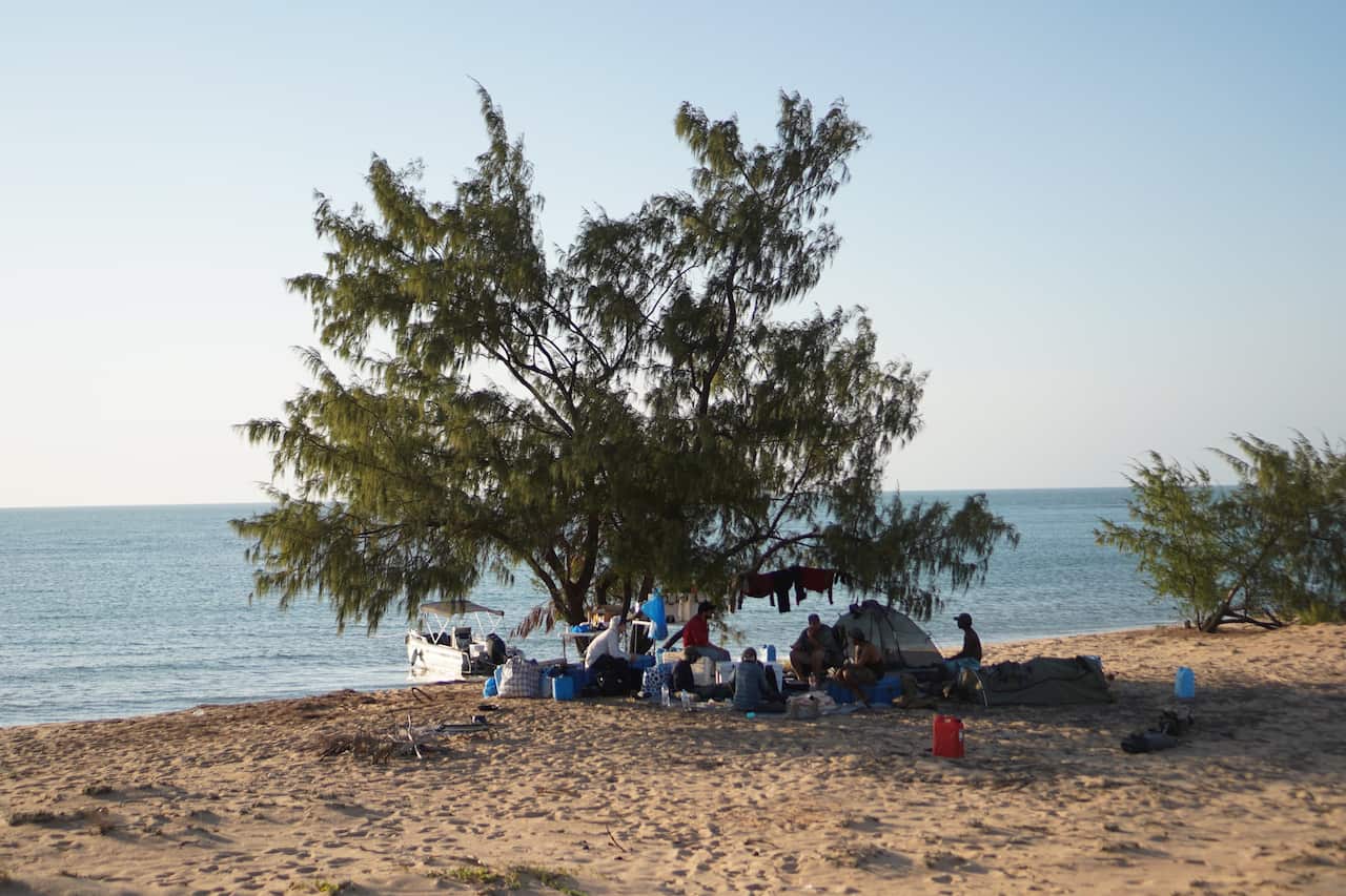 INDIGENOUS MARITIME TRAVEL RESEARCH camp coast Arnhem Land Northern Territory.