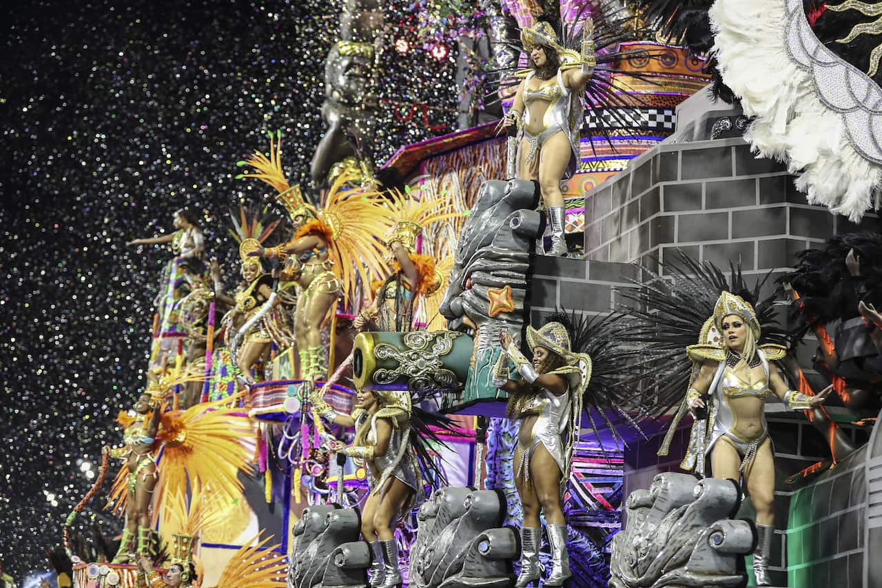  Vai-Vai samba school on a multi-storey float in Brazil