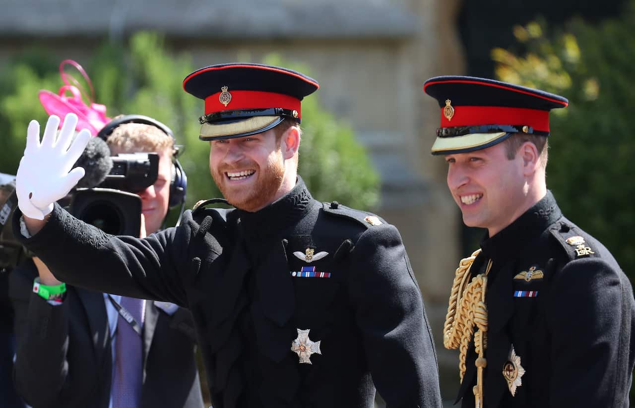 Prince Harry (left) and Prince William in military uniform.