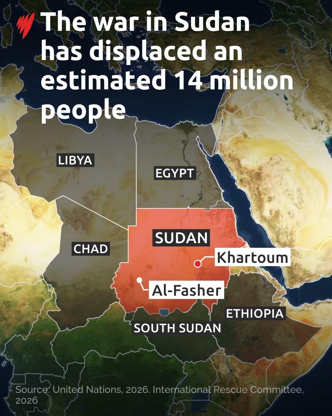 A map of Sudan and its neighbours