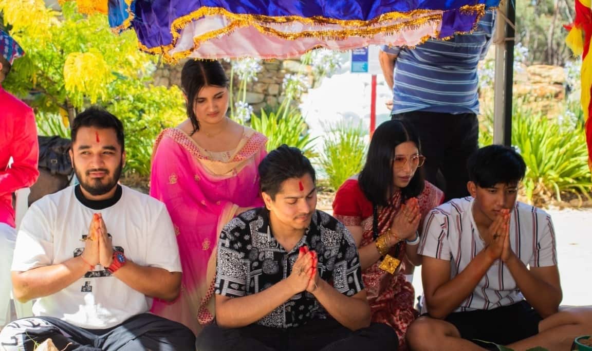 Eight families gathered for the bratabandha program at Brishti Ganesh Temple.