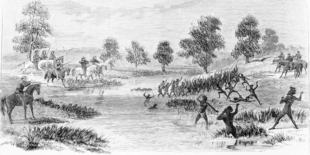 Rufus river massacre drawing