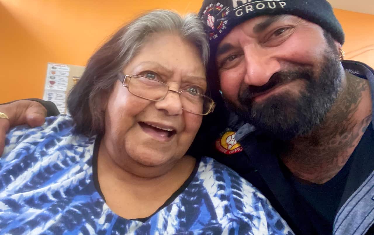 A selfie of a woman and man