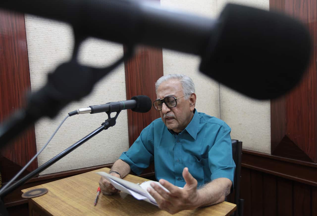 Veteran Radio presenter Ameen Sayani During An Interview