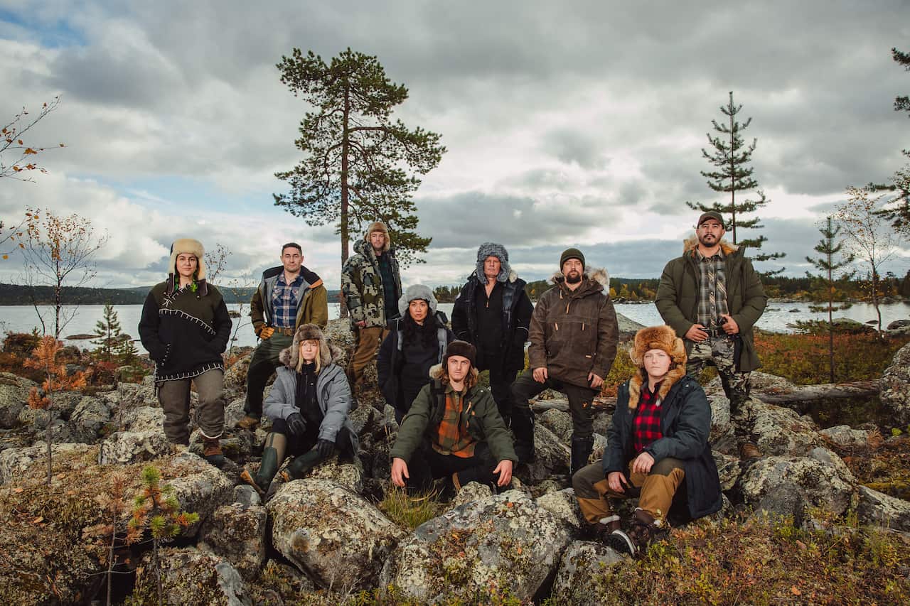 The cast of Alone Australia season 4. L-R: Ayce, Dylan, Lillian, Trent, Sia, Jasper, Clint, Dougy, Misty, Arash.