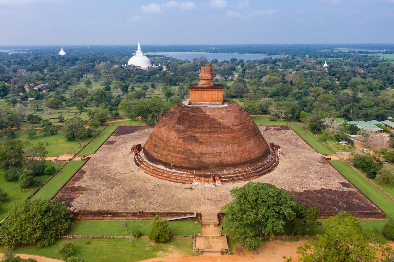 Elevated View of Jethawanaramaya and Ruwanweli Maha Seya Stupas