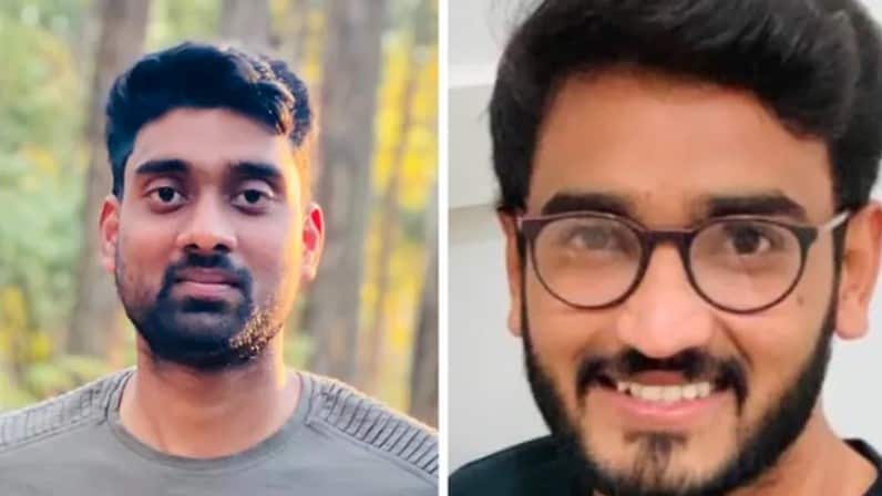 Chaitanya Mupparaju and Surya Teja Bobba who drowned at Millaa Millaa Falls in Far North Queensland. (GoFundMe)