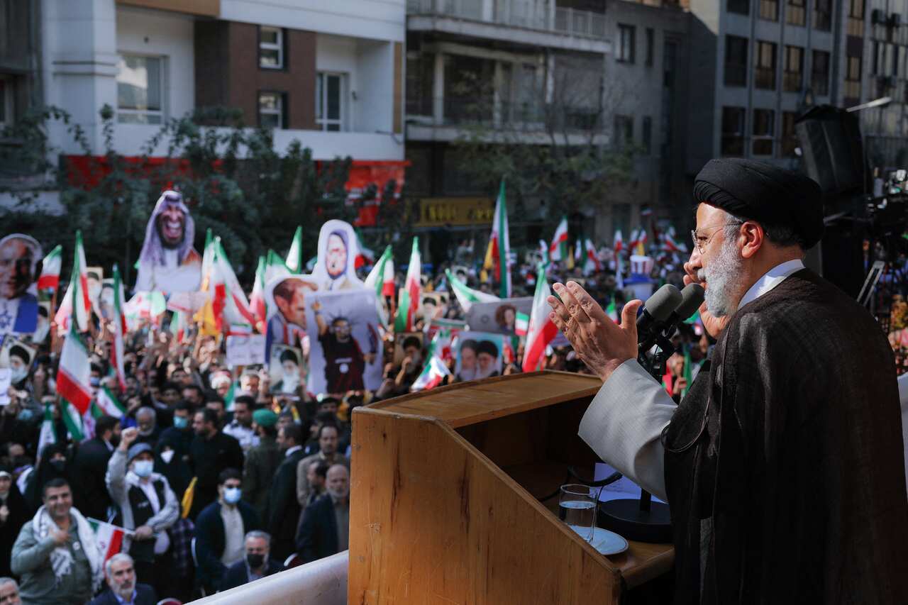 President Ebrahim Raisi Speaks During A Rally - Tehran