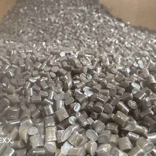 Polyester pellets ready for resale.