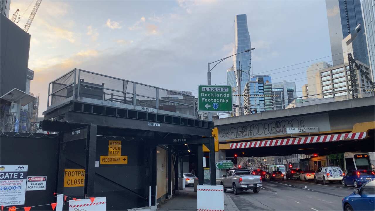 Construction site outside Ms Chen's apartment