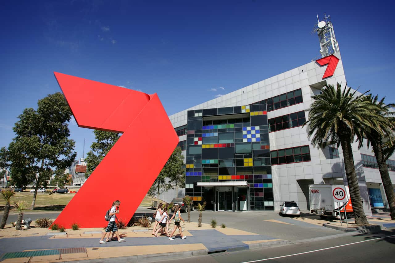 The front of the Seven Network's studios in Melbourne.