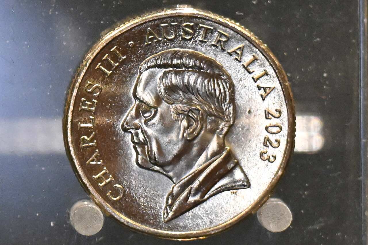 A coin featuring the effigy of effigy of King Charles III.