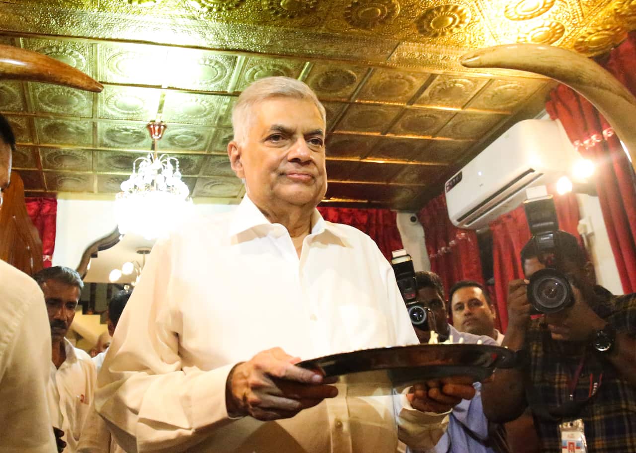 The New Prime Minister Of Sri Lanka, Ranil Wickremesinghe Performs Religious Rites