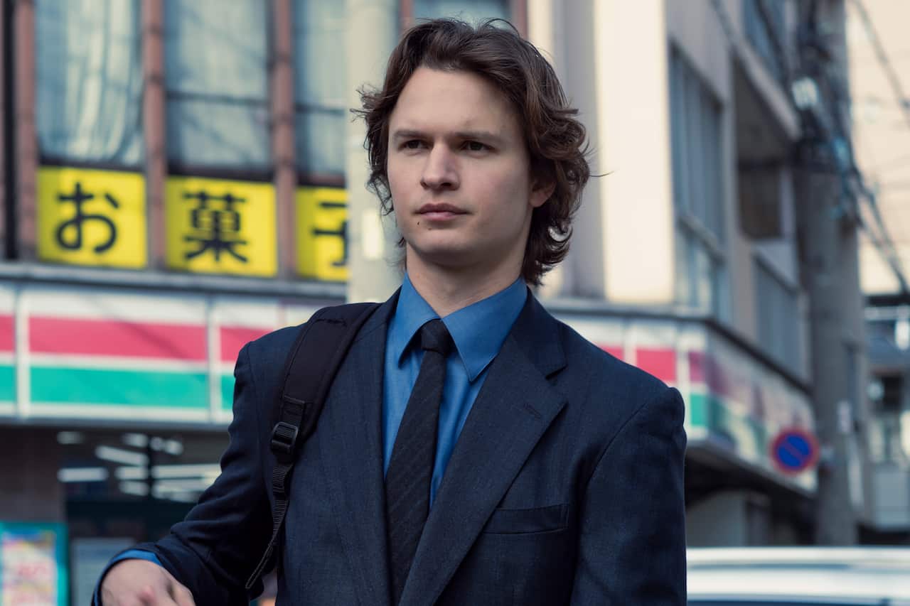 Ansel Elgort as Jake Adelstein in Tokyo Vice season 2.
