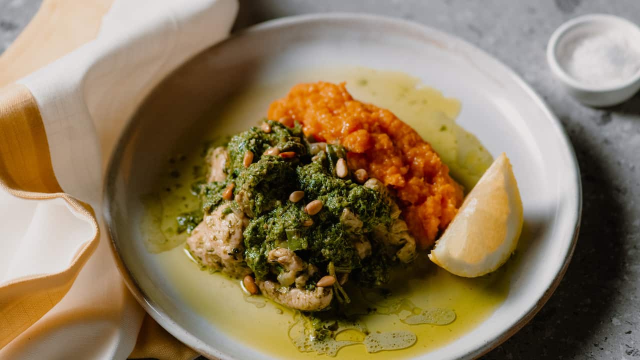 Chicken pesto stir fry