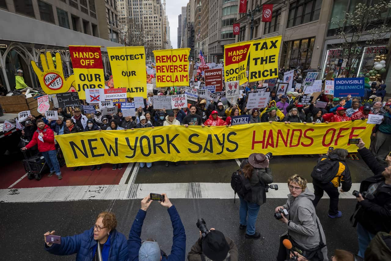 Day Of Action Protests Across The Country Criticize Trump And DOGE Policies