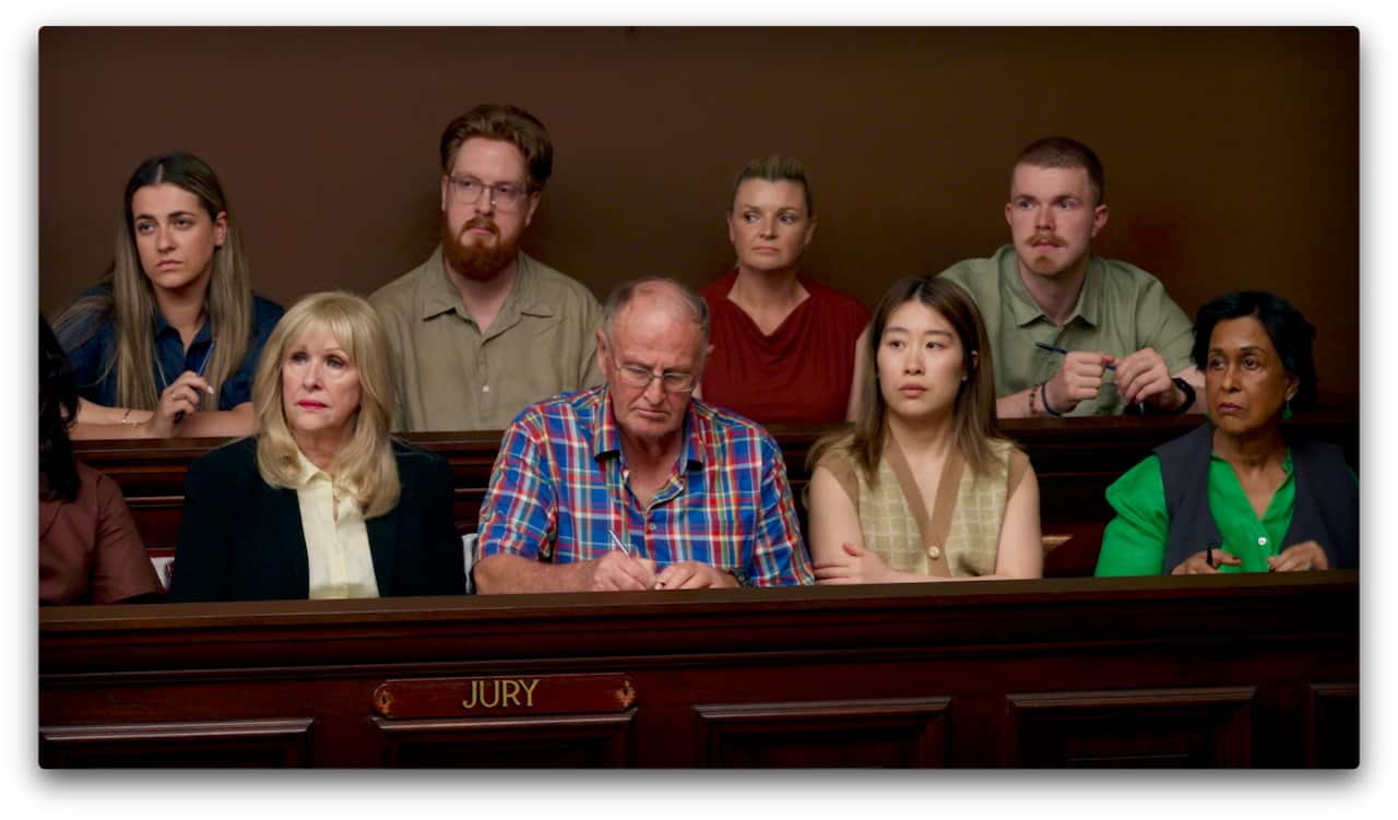 The jurors in 'The Jury: Skeleton in the Garden'.