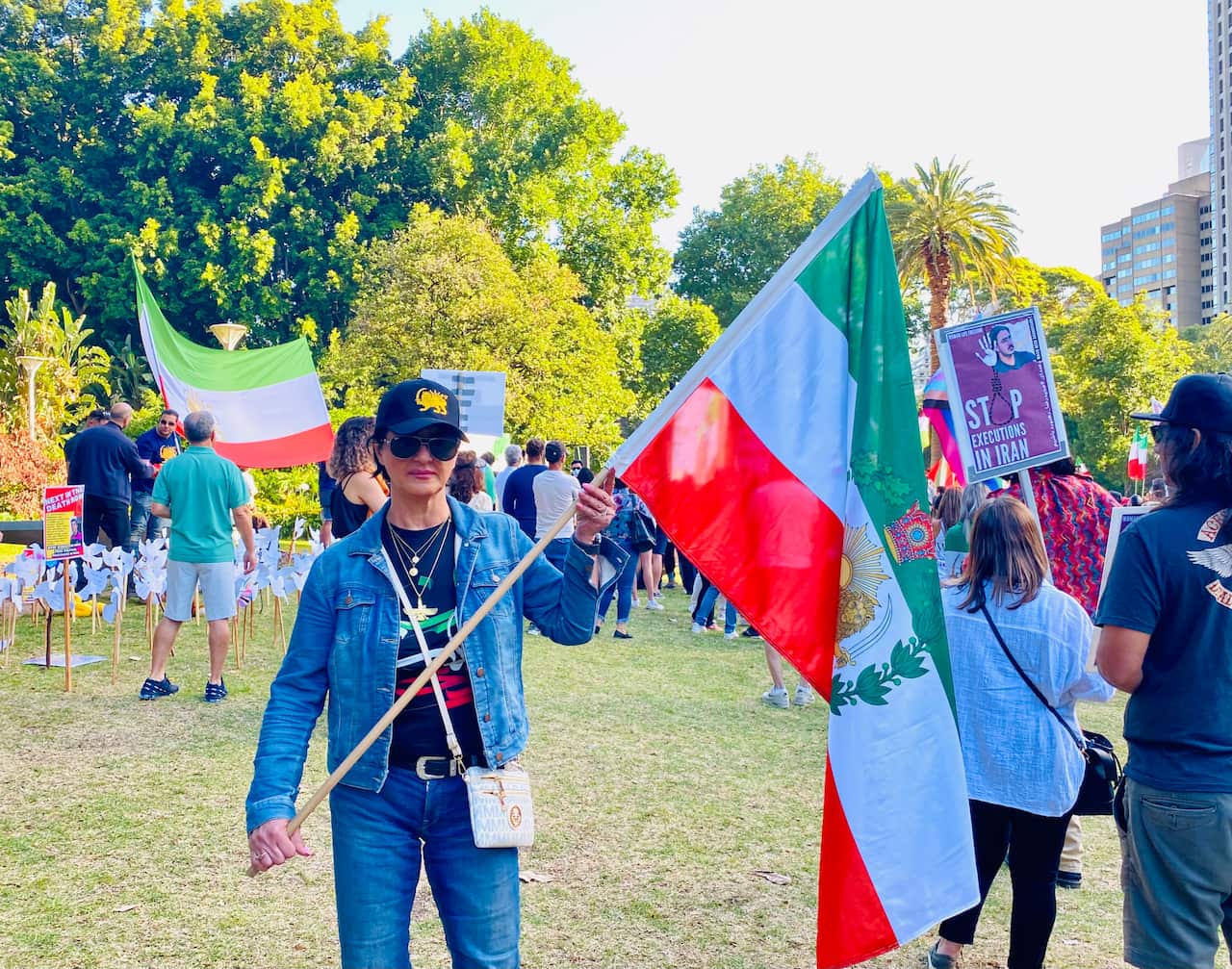 Parvin came from Melbourne to Sydney to attend in rally