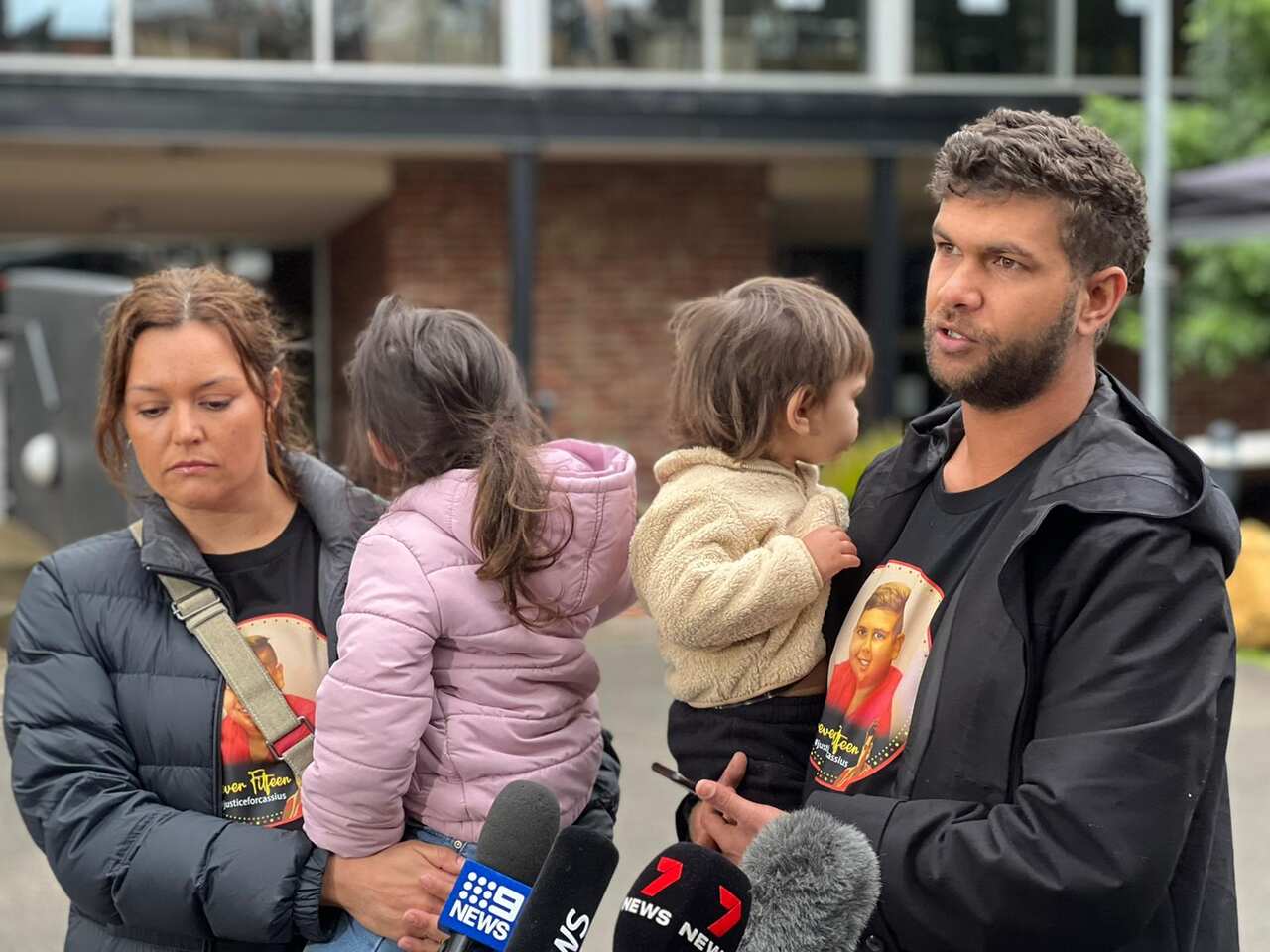 Sam May, cousin of Cassius Turvey during Cassius' vigil in Melbourne