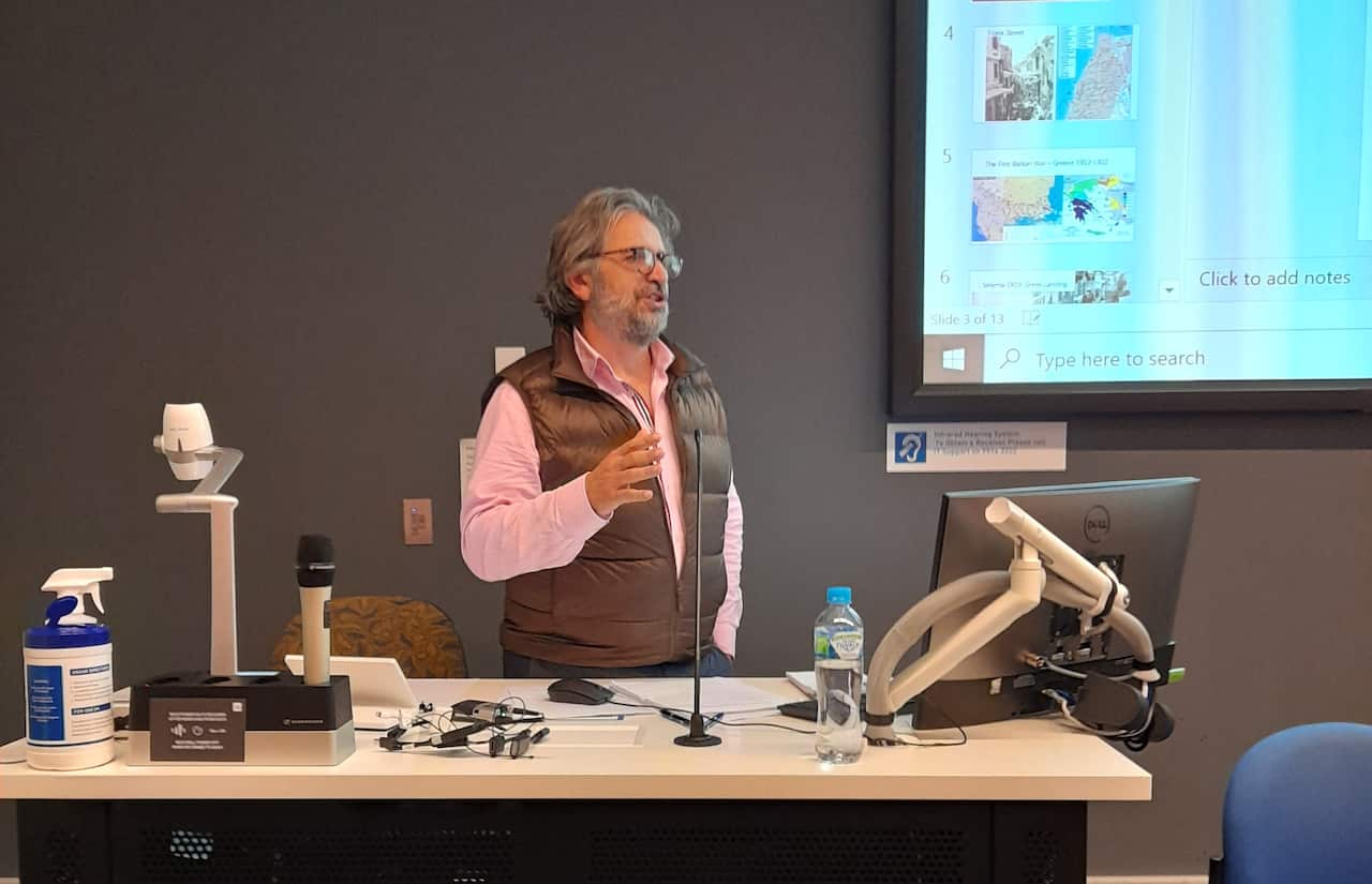 UTS 2 Associate Professor Doumanis giving his talk on the Asia Minor Catastrophe in May.jpg