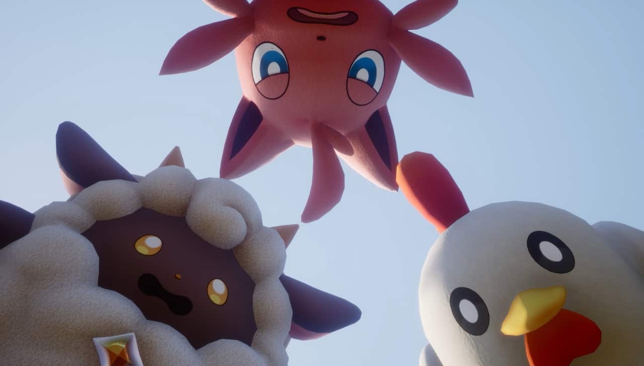 Palworld creatures looking into the camera