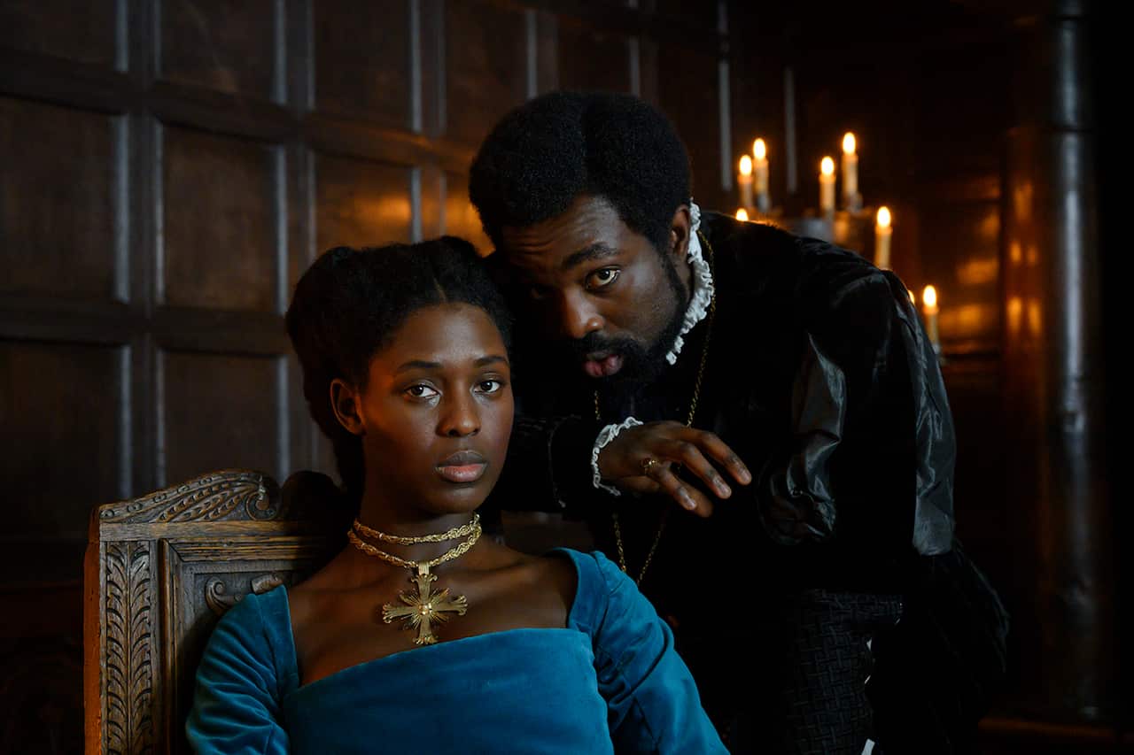 Actors Jodie Turner-Smith and Paapa Essiedu as Anne Boleyn and George Boleyn in the miniseries Anne Boleyn.jpg