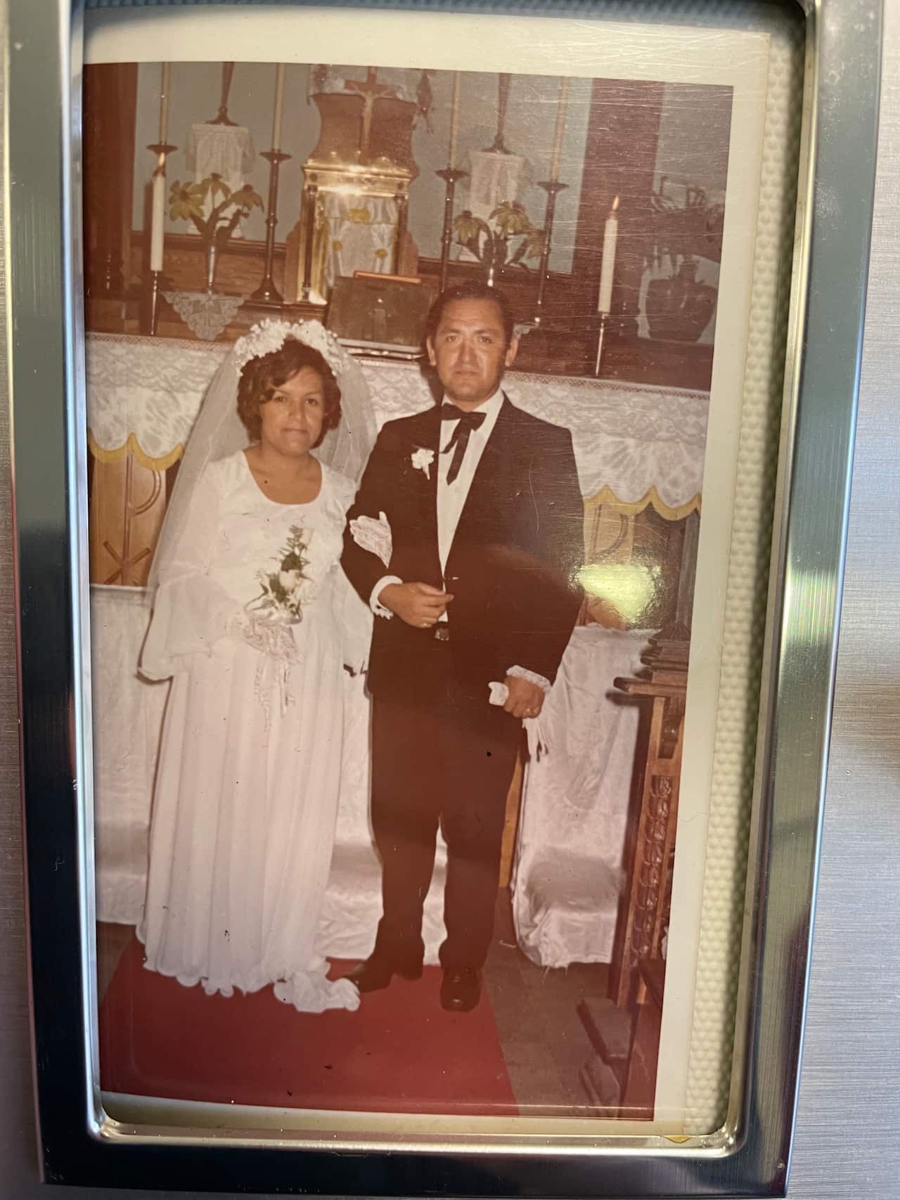 Graciela and Mario on their wedding day in Peru in 1970.