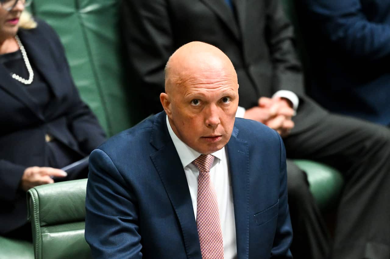 Opposition leader Peter Dutton in parliament