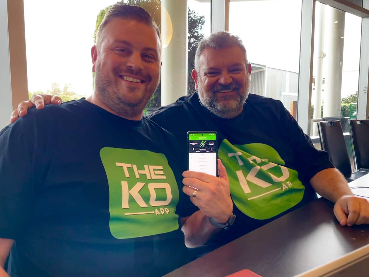 Mitch Ross and Brad Cooke showing off the KO App