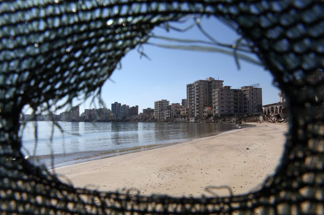 Destroyed and deserted hotels are seen in an area used by the Turkish military, in the Turkish occupied area, in the abandoned coastal city of Varosha in Famagusta, Cyprus / EPA/KATIA CHRISTODOULOU